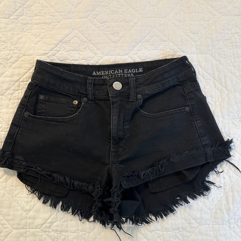 American Eagle High Rise Black Shorts Size 2